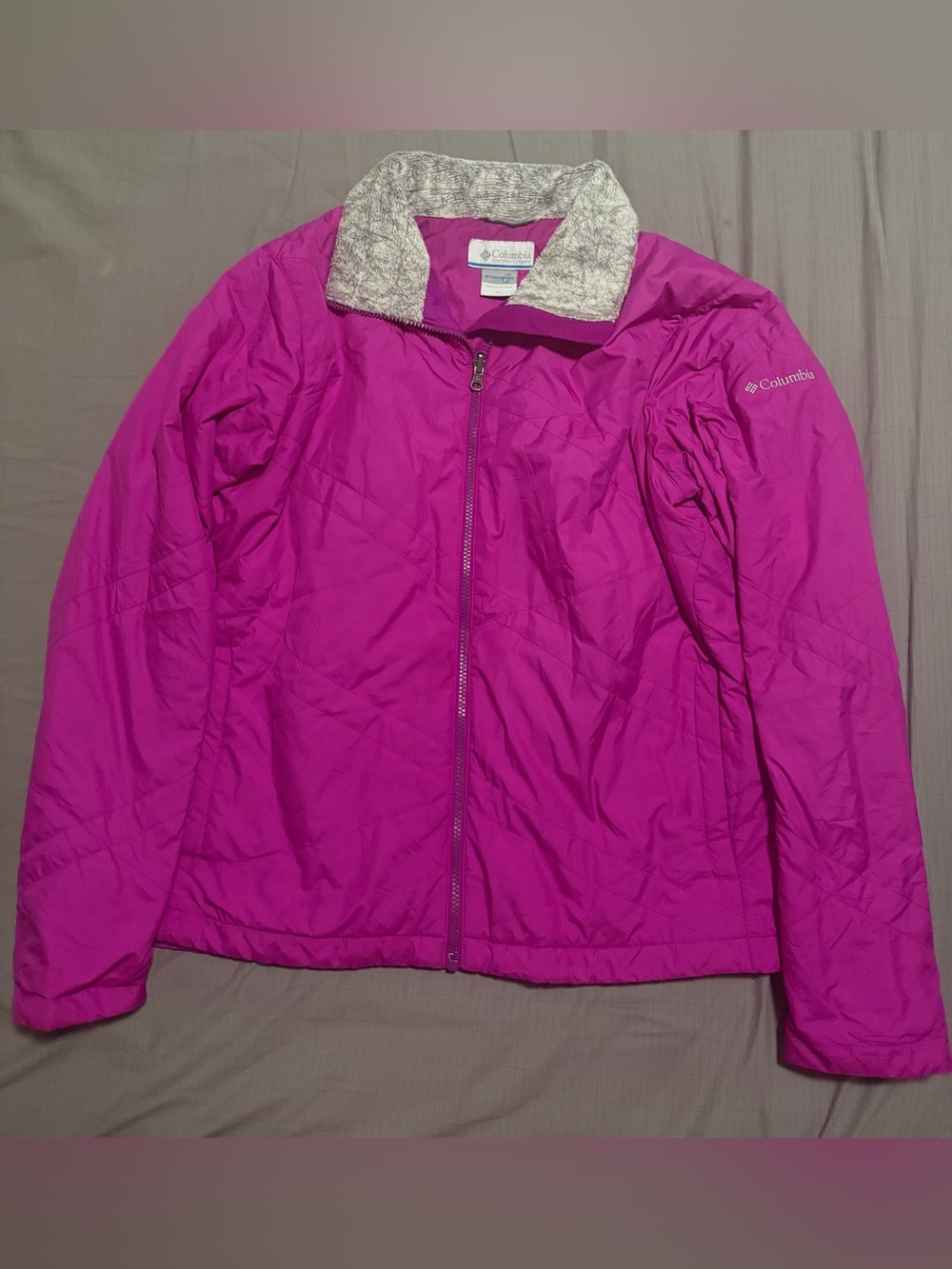 Columbia Women’s XL Interchange Fuschia Pink Windbreaker Jacket Lightweight